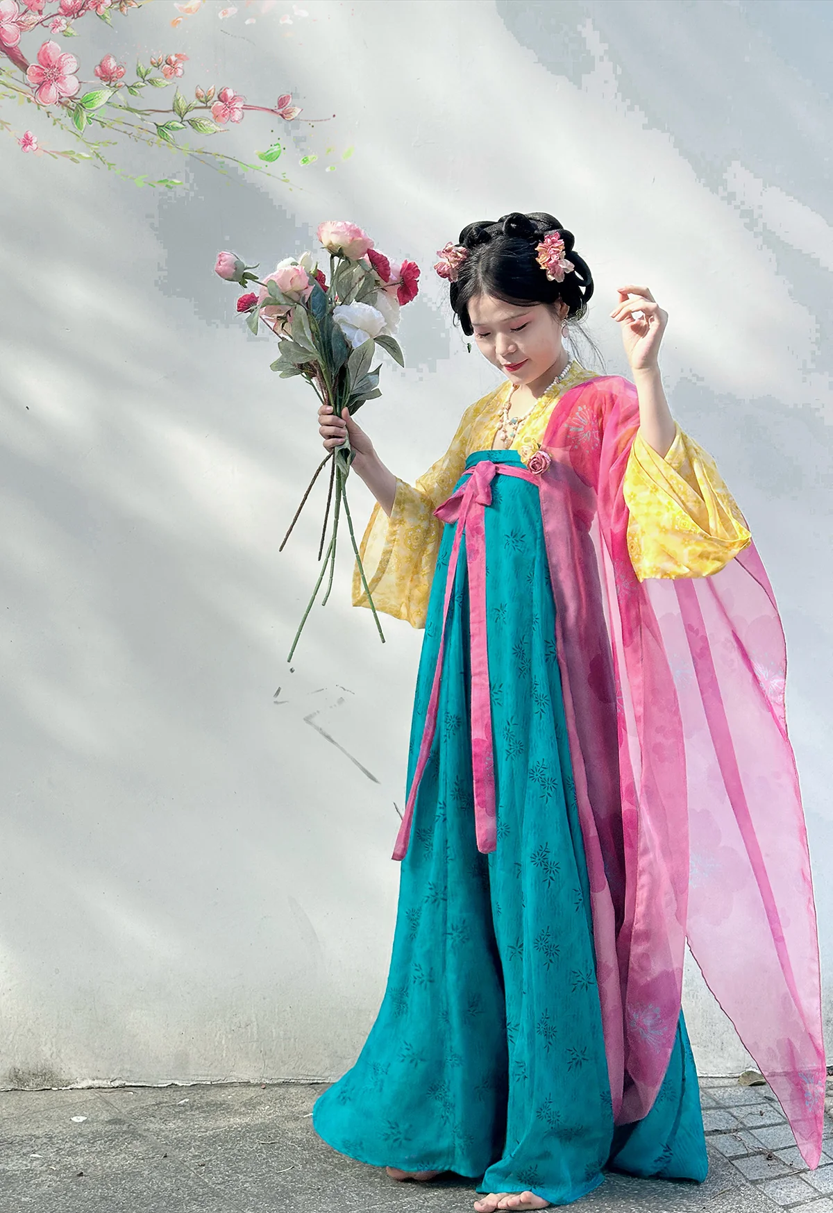 Shao Xing 绍兴 High Tang Dynasty Qixiong Ruqun Set with Shoulder Straps - Image 2