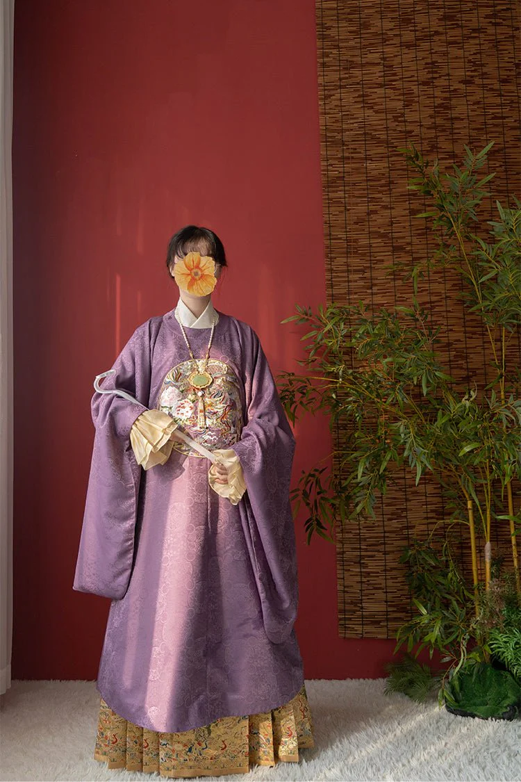 Shaoyao Yulong 芍药与龙 Peony Dragon Ming Dynasty Embroidered Yuanling Ao Short & Long Top - Image 11