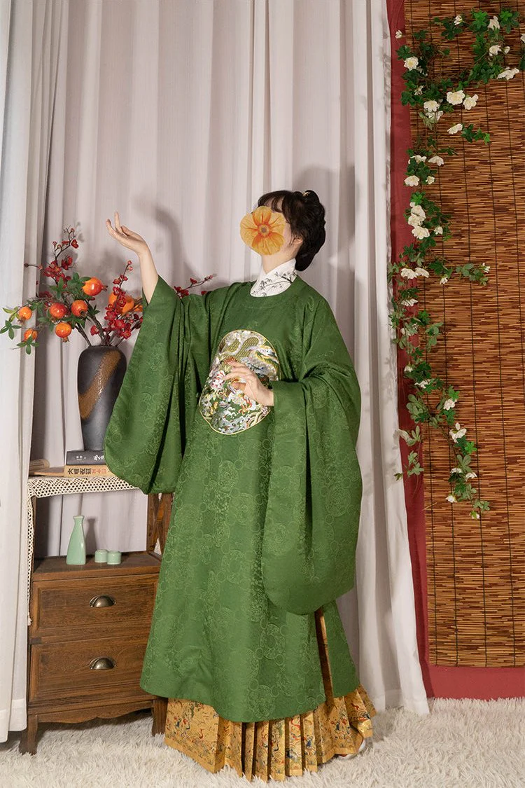 Shaoyao Yulong 芍药与龙 Peony Dragon Ming Dynasty Embroidered Yuanling Ao Short & Long Top - Image 17