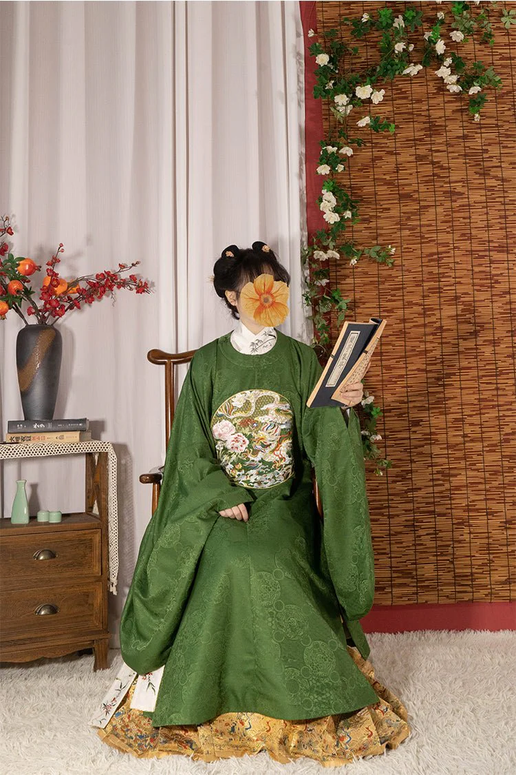 Shaoyao Yulong 芍药与龙 Peony Dragon Ming Dynasty Embroidered Yuanling Ao Short & Long Top - Image 18