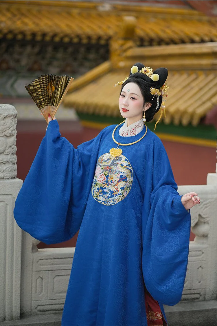 Shaoyao Yulong 芍药与龙 Peony Dragon Ming Dynasty Embroidered Yuanling Ao Short & Long Top - Image 19