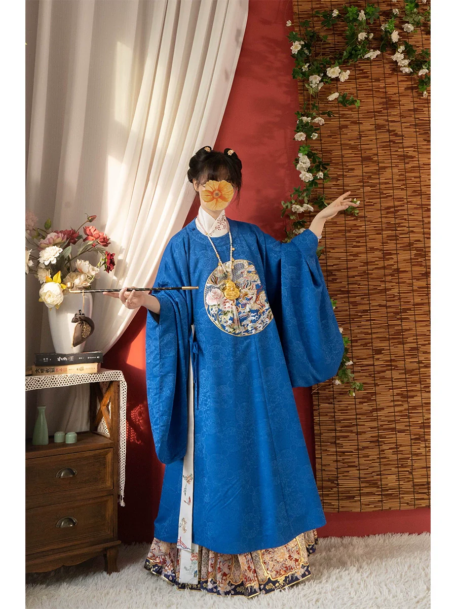 Shaoyao Yulong 芍药与龙 Peony Dragon Ming Dynasty Embroidered Yuanling Ao Short & Long Top - Image 2