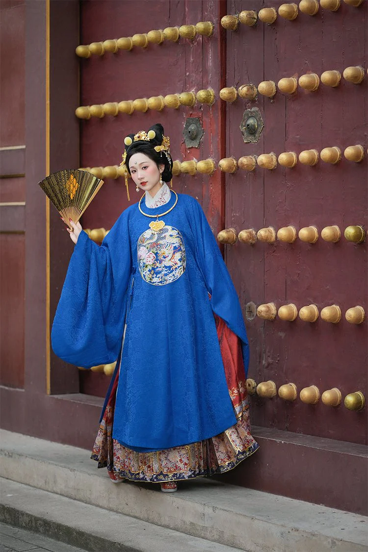 Shaoyao Yulong 芍药与龙 Peony Dragon Ming Dynasty Embroidered Yuanling Ao Short & Long Top - Image 20