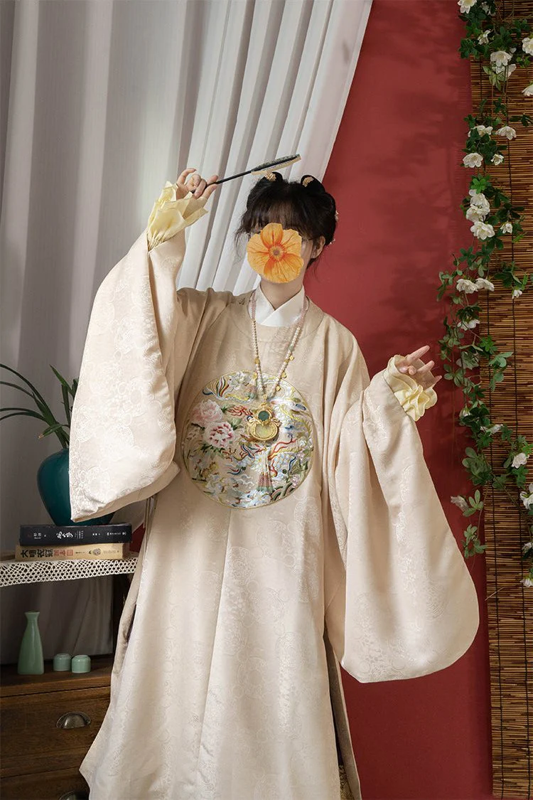 Shaoyao Yulong 芍药与龙 Peony Dragon Ming Dynasty Embroidered Yuanling Ao Short & Long Top - Image 25