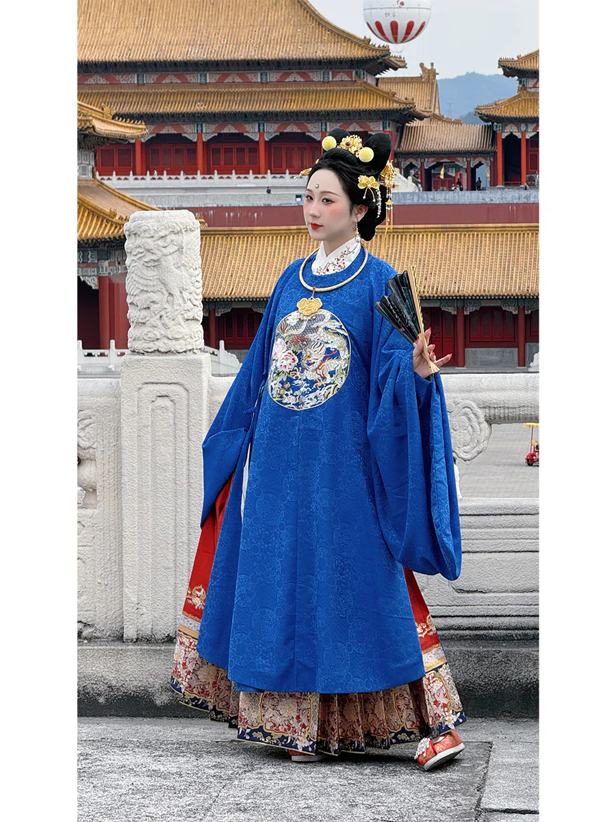 Shaoyao Yulong 芍药与龙 Peony Dragon Ming Dynasty Embroidered Yuanling Ao Short & Long Top - Image 7