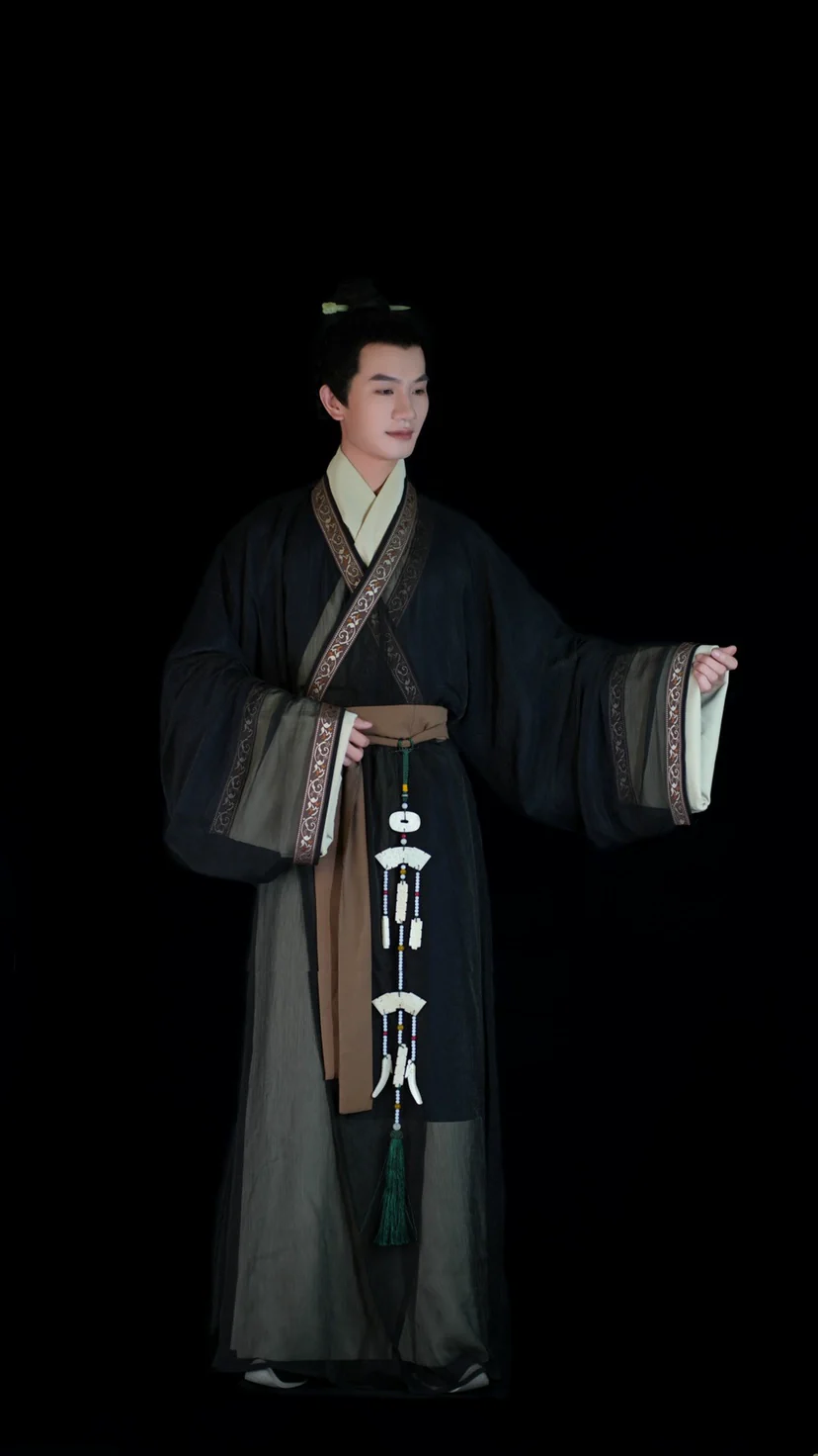 Shen Lan 深蓝 Deep Blue Han Dynasty Mawang Tomb Restoration Unisex Zhiju Robe