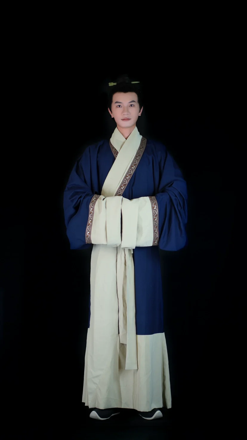 Shen Lan 深蓝 Deep Blue Han Dynasty Mawang Tomb Restoration Unisex Zhiju Robe - Image 2
