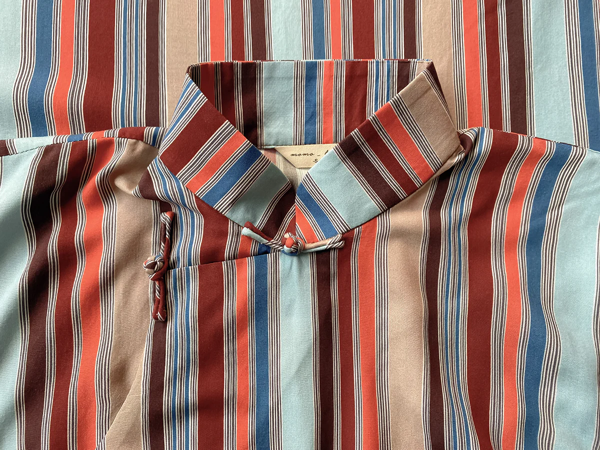Sheng Dao 省道 Province Road 1960s Retro Stripe Cap Sleeve Qipao - Image 16