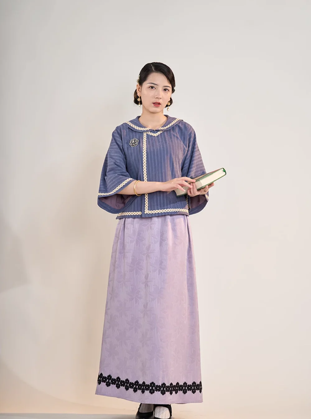 Shengxing Nügao 圣星女高 1920s Restoration School Uniform Top & Skirt Set - Image 8