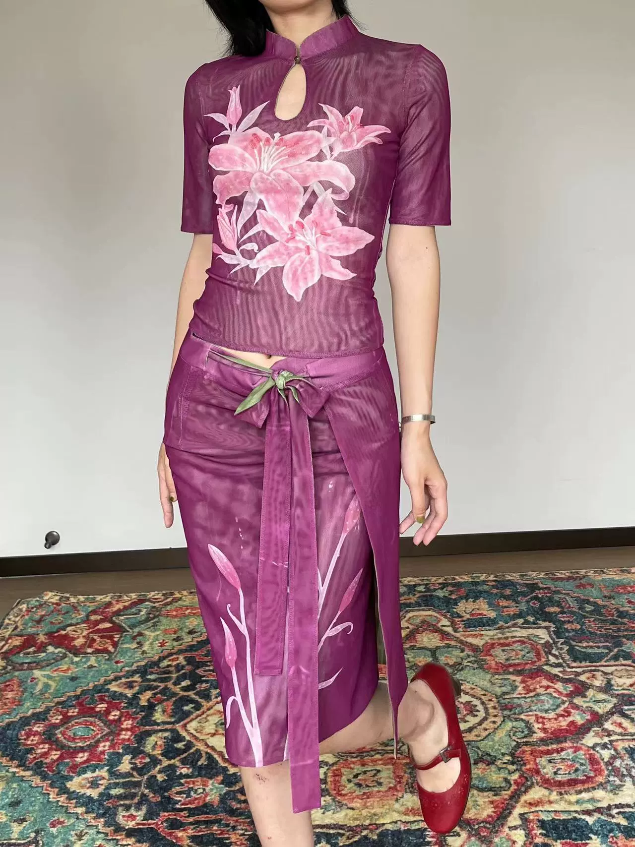Shi Liu 湿露 Humidity New Chinese Style Double Sided Short Sleeve Qipao Top - Image 8