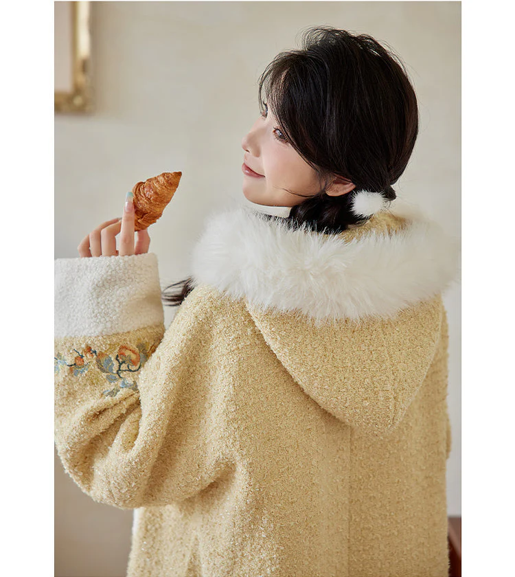 Shishi Ruyi 柿柿如意 Persimmon Sceptre Modernized Ming Buzi Hooded Coat & Pants Set - Image 12