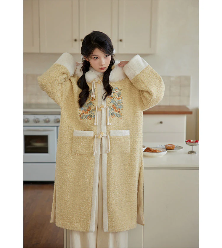 Shishi Ruyi 柿柿如意 Persimmon Sceptre Modernized Ming Buzi Hooded Coat & Pants Set - Image 13