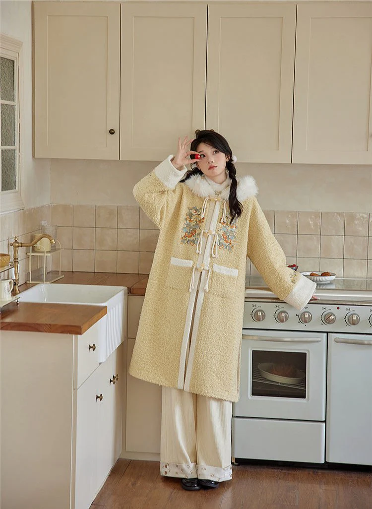 Shishi Ruyi 柿柿如意 Persimmon Sceptre Modernized Ming Buzi Hooded Coat & Pants Set - Image 5