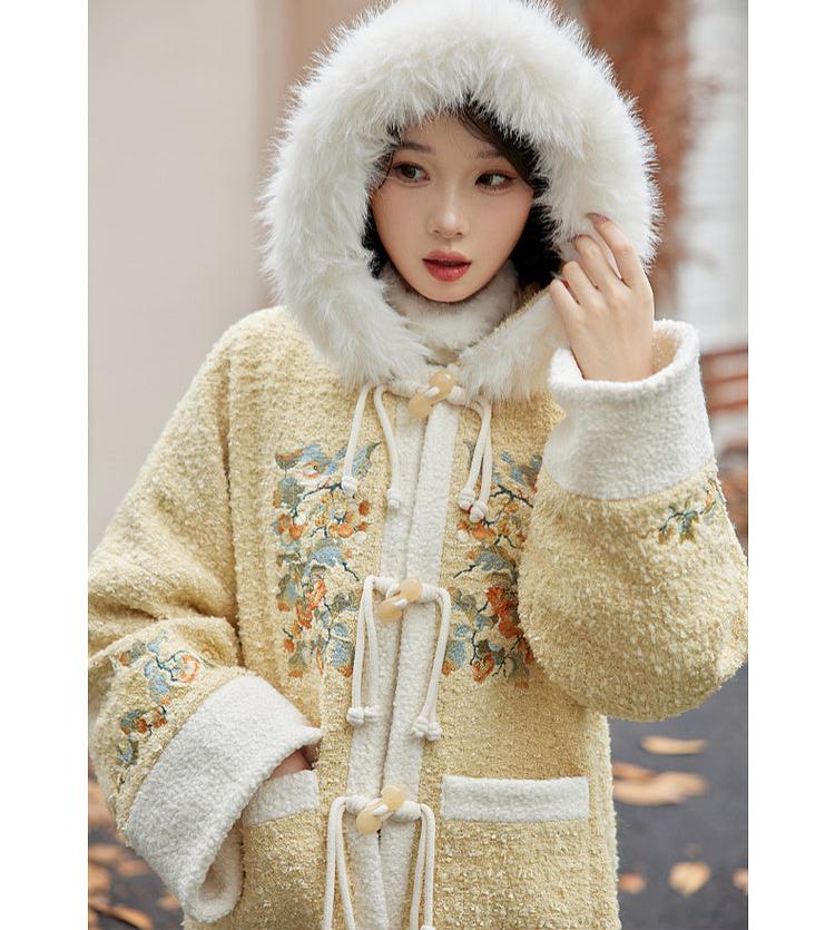 Shishi Ruyi 柿柿如意 Persimmon Sceptre Modernized Ming Buzi Hooded Coat & Pants Set - Image 7