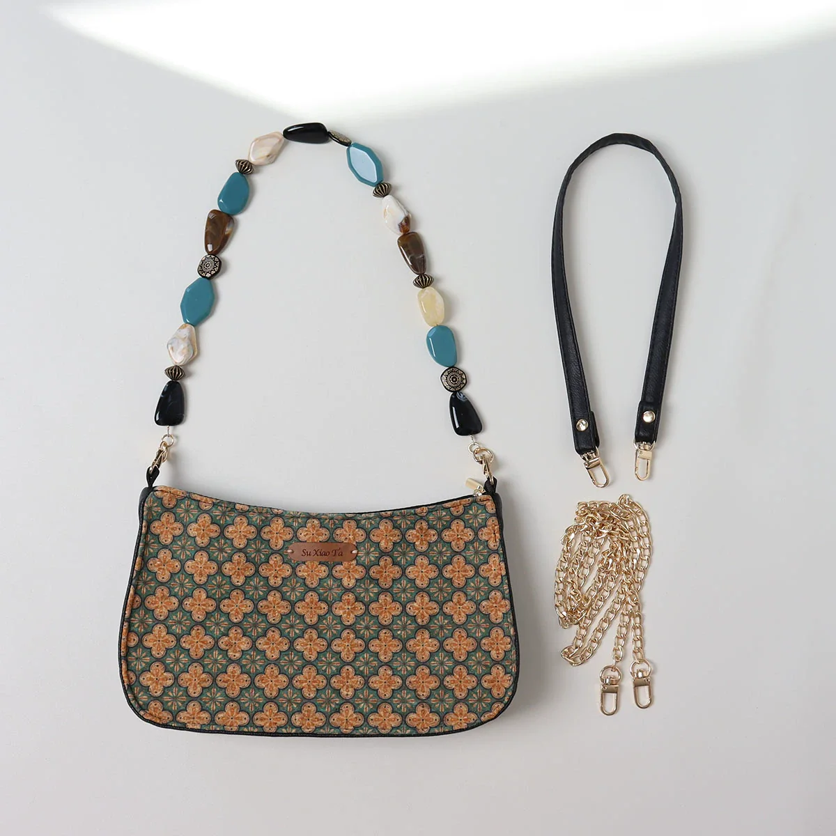 Shuang Gu Hua 双古花 Double Sided Ancient Flower Shoulder Purse - Image 11