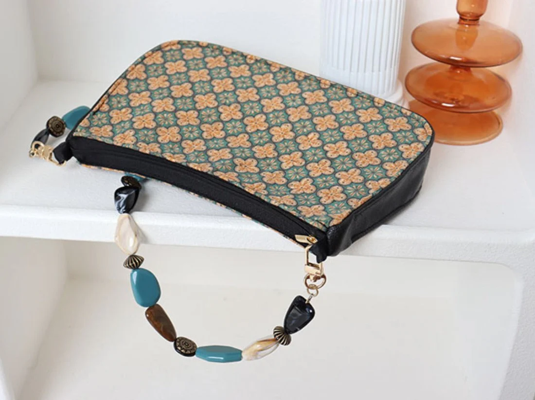 Shuang Gu Hua 双古花 Double Sided Ancient Flower Shoulder Purse - Image 7