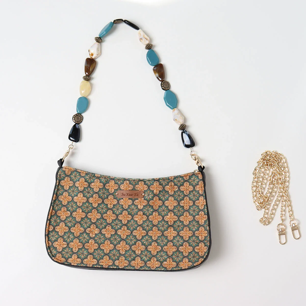 Shuang Gu Hua 双古花 Double Sided Ancient Flower Shoulder Purse - Image 9