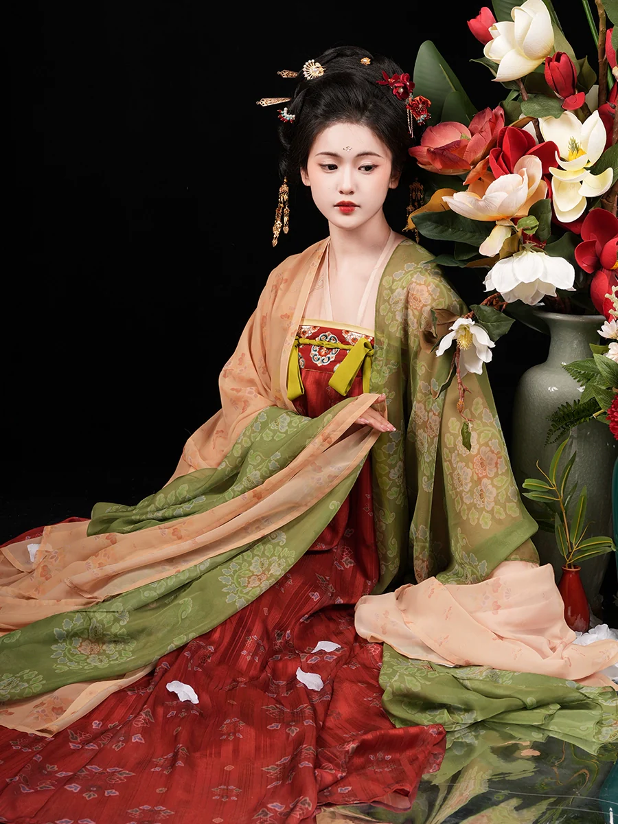 Si Feng 司凤 Tang Dynasty Restoration Daxiushan Jacket Qixiong Ruqun Set - Image 2