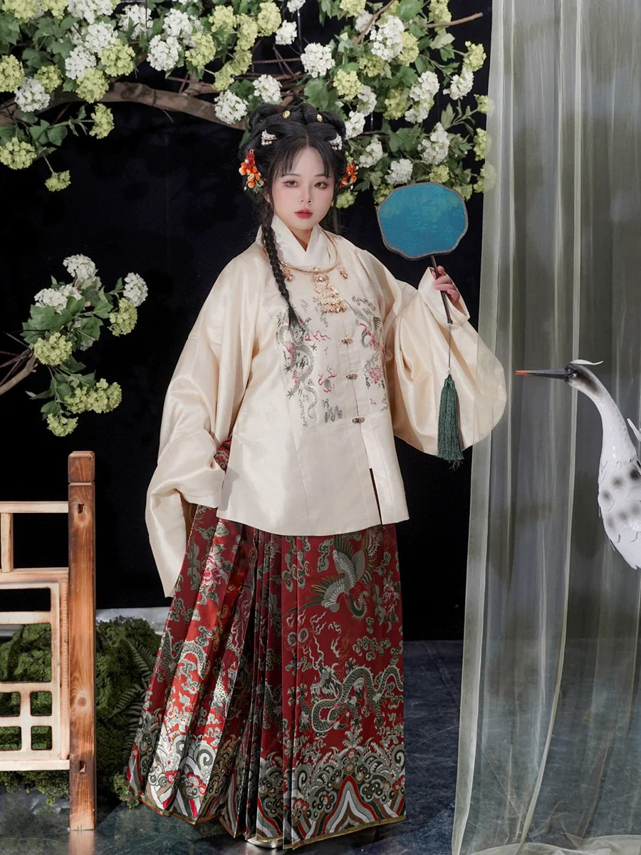 Silk Dreams 绸梦如愿 Ming Dynasty Plus Size Fanling Ao Jacket Mamian Skirt Aoqun Set - Image 8