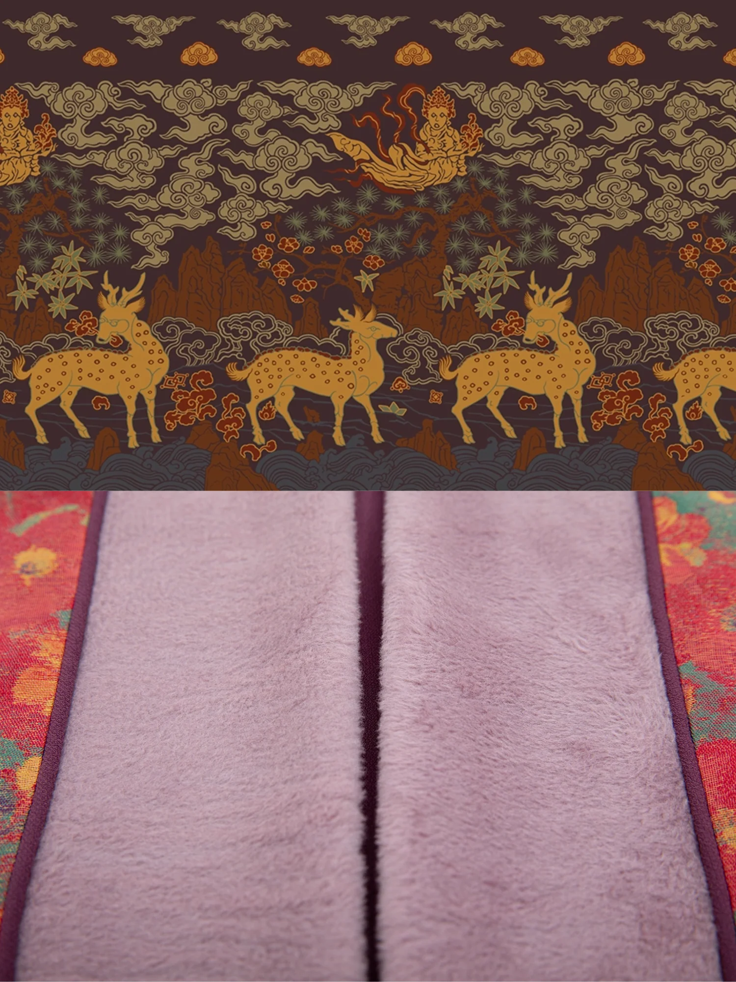 Song Chi 松弛 Relaxed Fit Modernized Ming Dynasty Padded Floral Duijin Ao Winter Coat & Deer Mamian Skirt Set - Image 10