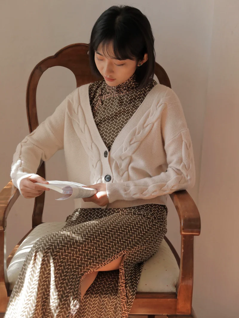 Suihe 穗禾 Wheat Stalk 1930s Art Deco Chiffon Short Sleeve Qipao - Image 4