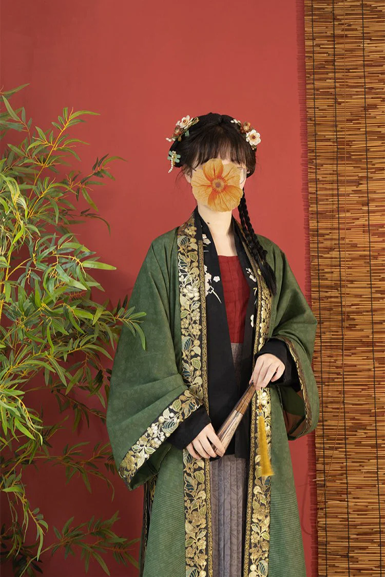 Tai Lü 苔绿 Moss Green Southern Song Dynasty Restoration Zhiling Duijin Beizi Jacket - Image 11
