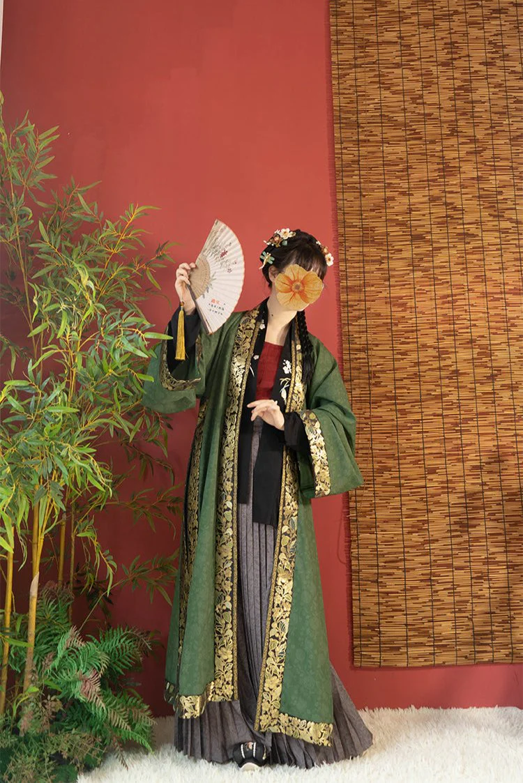 Tai Lü 苔绿 Moss Green Southern Song Dynasty Restoration Zhiling Duijin Beizi Jacket - Image 13