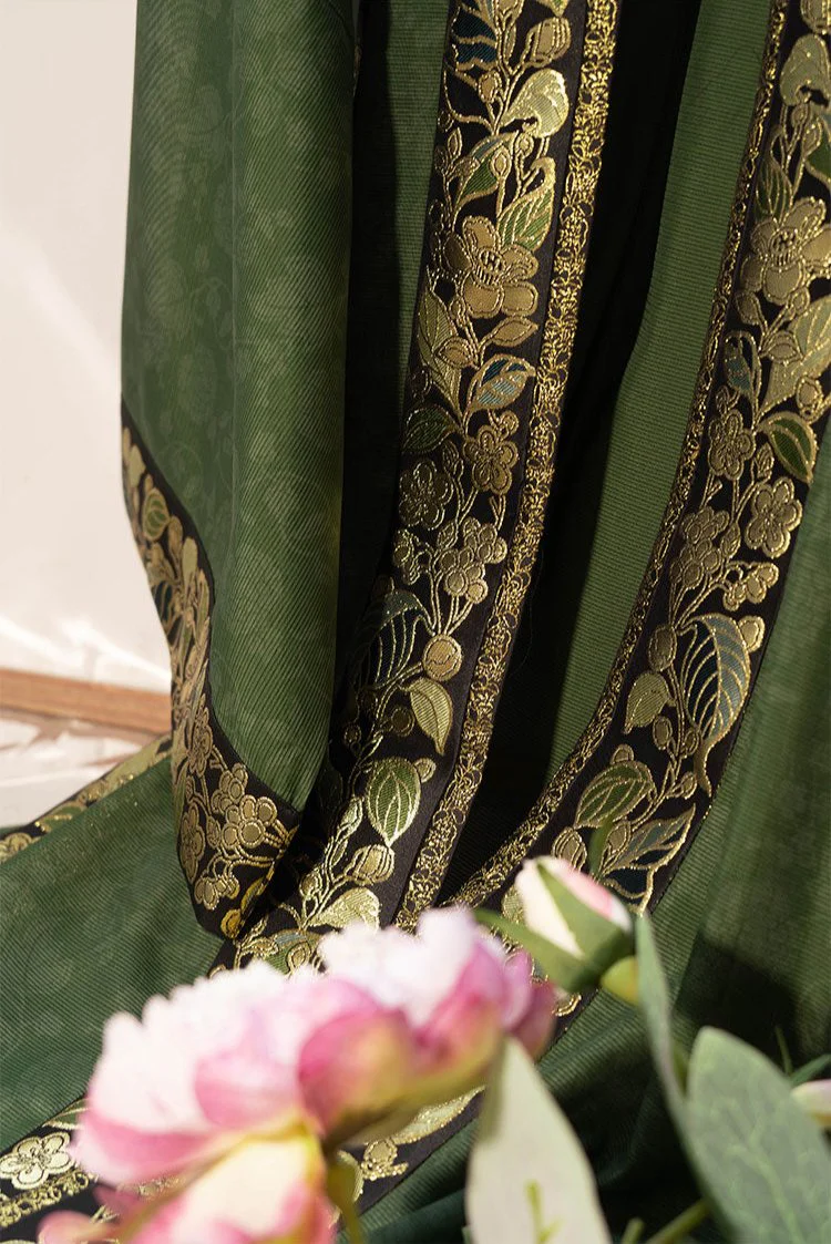 Tai Lü 苔绿 Moss Green Southern Song Dynasty Restoration Zhiling Duijin Beizi Jacket - Image 19