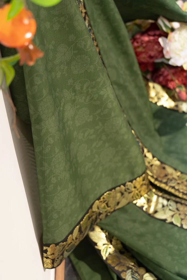 Tai Lü 苔绿 Moss Green Southern Song Dynasty Restoration Zhiling Duijin Beizi Jacket - Image 20