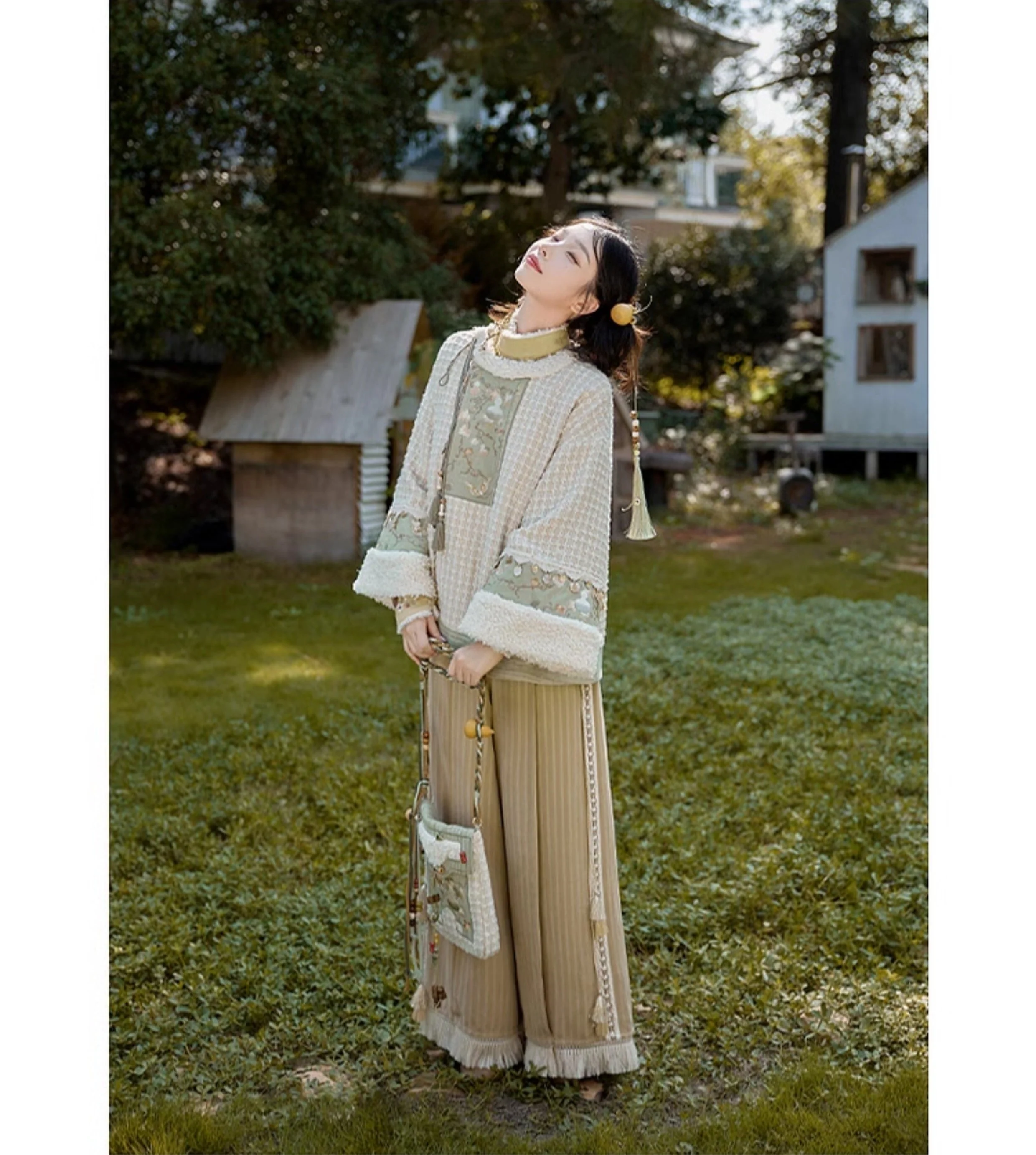 Tana 塔娜 Pagoda Spire Modern Tang Song Round Collar Coat & Pants Set - Image 10