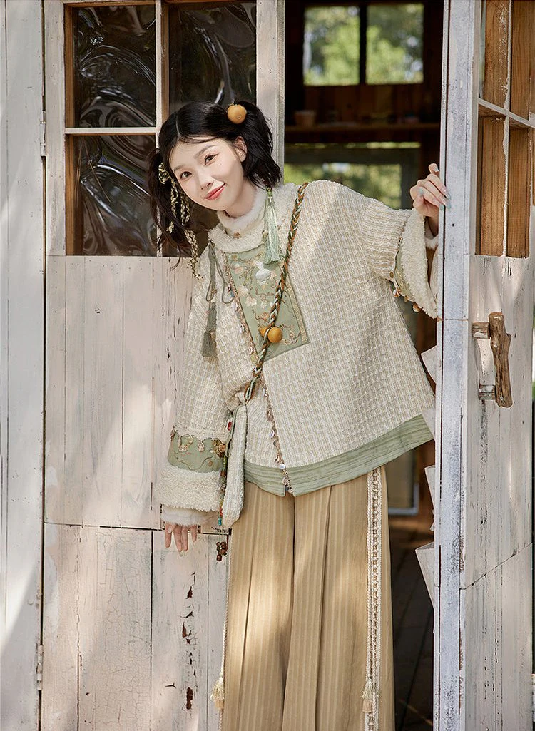 Tana 塔娜 Pagoda Spire Modern Tang Song Round Collar Coat & Pants Set - Image 11