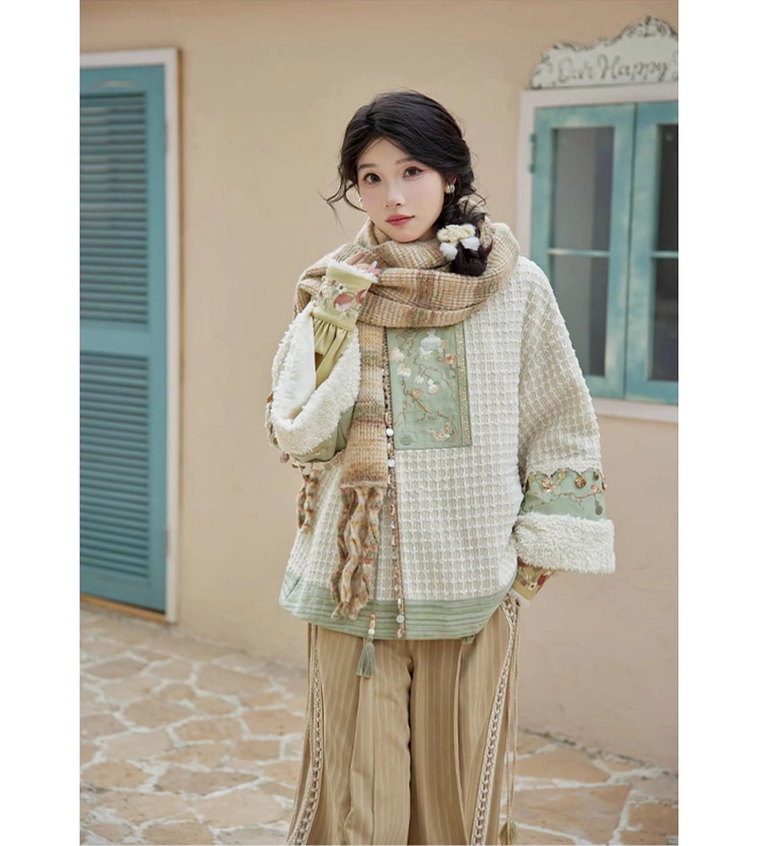 Tana 塔娜 Pagoda Spire Modern Tang Song Round Collar Coat & Pants Set - Image 13