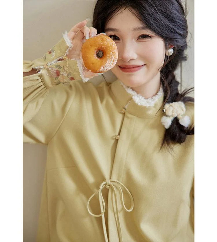 Tana 塔娜 Pagoda Spire Modern Tang Song Round Collar Coat & Pants Set - Image 14