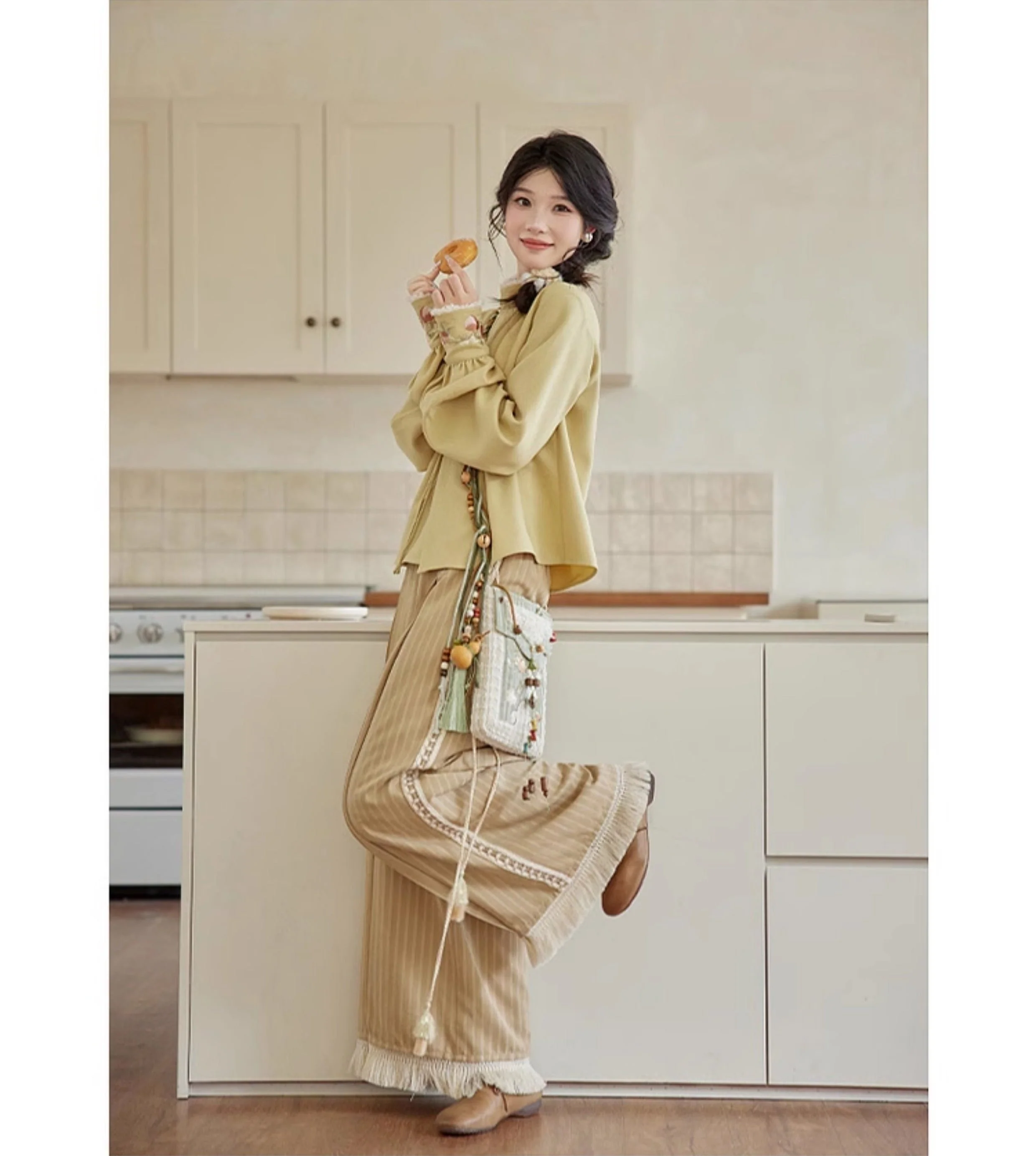 Tana 塔娜 Pagoda Spire Modern Tang Song Round Collar Coat & Pants Set - Image 15