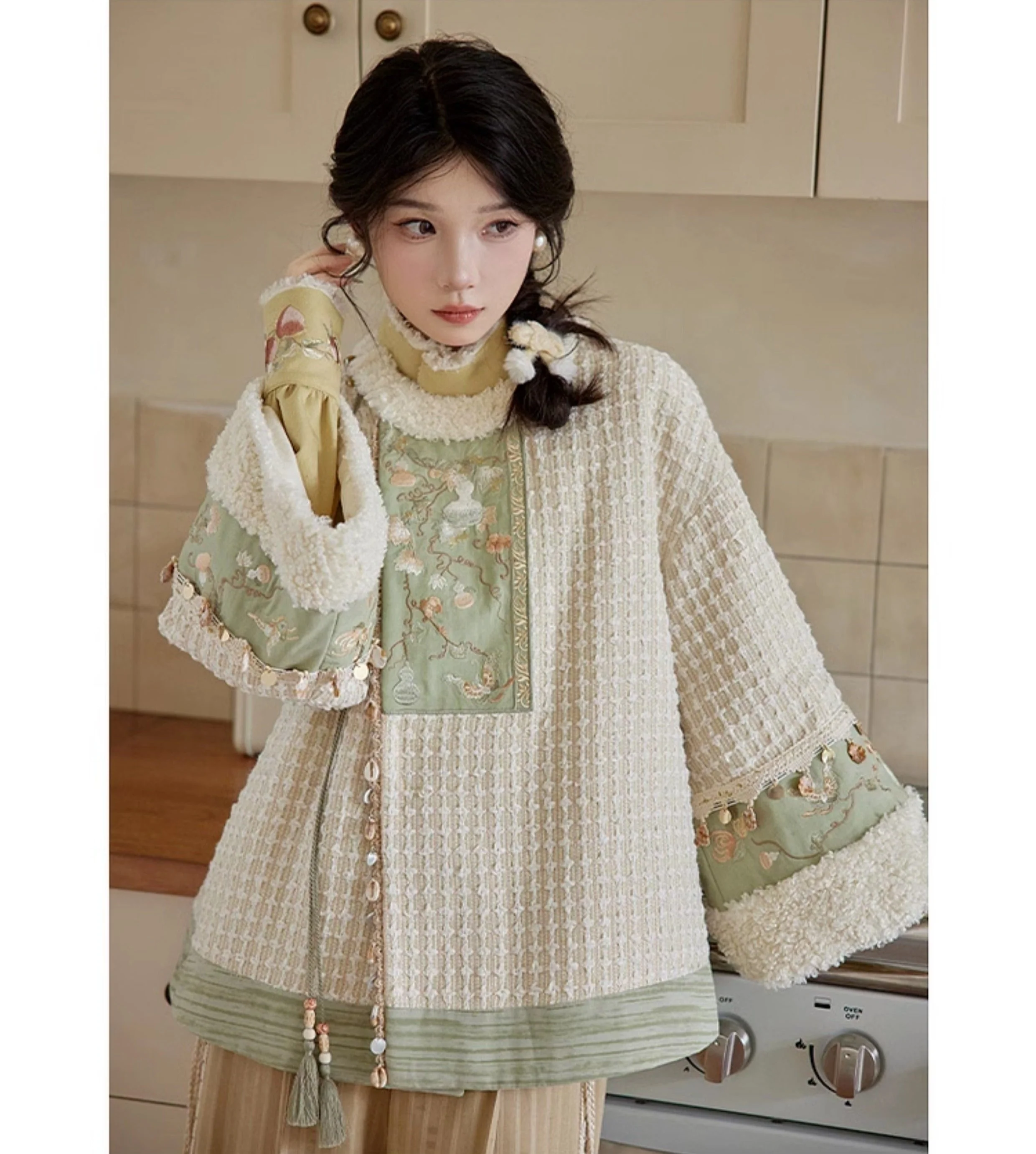Tana 塔娜 Pagoda Spire Modern Tang Song Round Collar Coat & Pants Set - Image 16