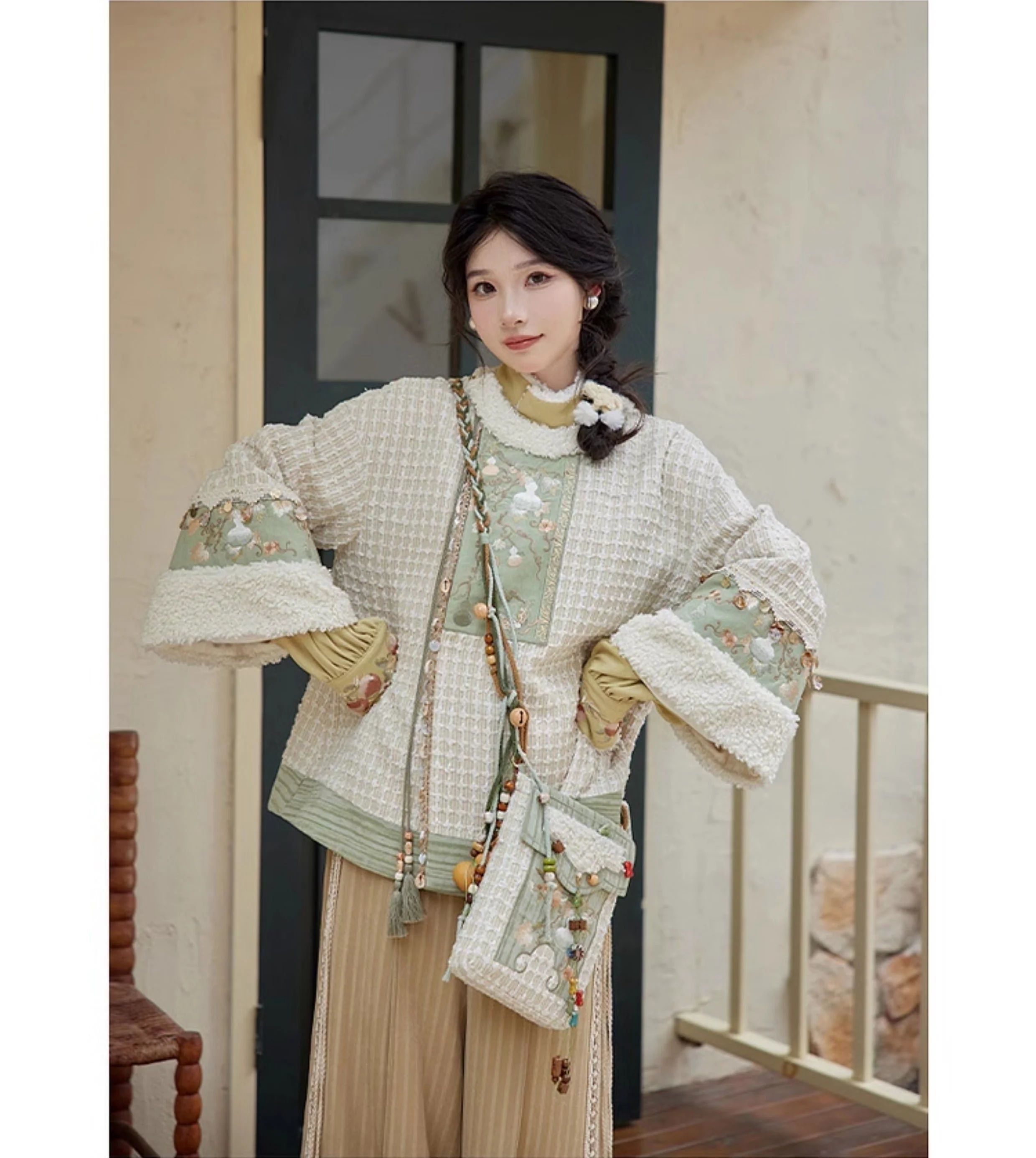 Tana 塔娜 Pagoda Spire Modern Tang Song Round Collar Coat & Pants Set - Image 17
