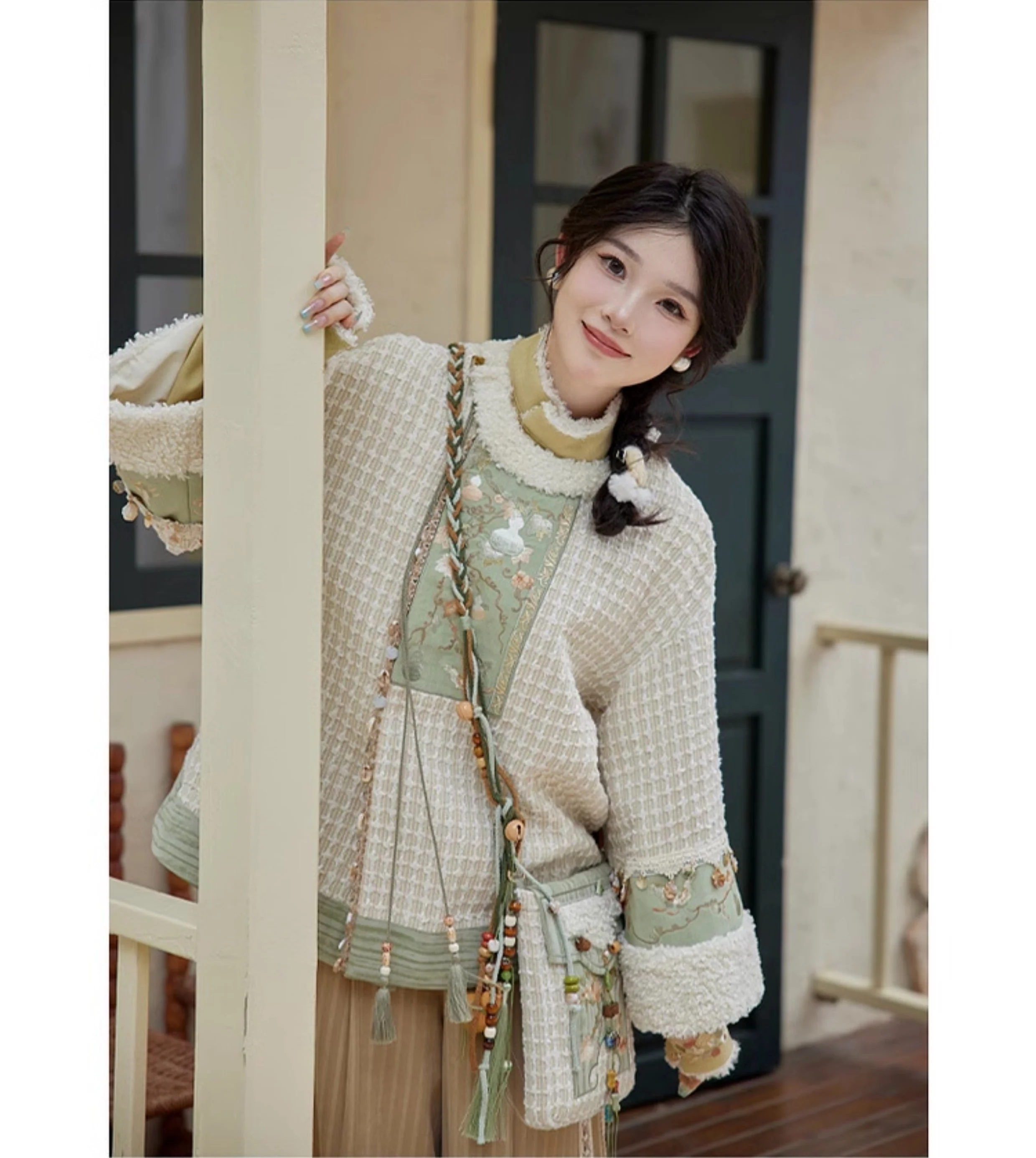 Tana 塔娜 Pagoda Spire Modern Tang Song Round Collar Coat & Pants Set - Image 18