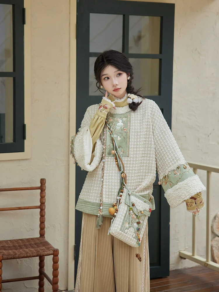 Tana 塔娜 Pagoda Spire Modern Tang Song Round Collar Coat & Pants Set - Image 4