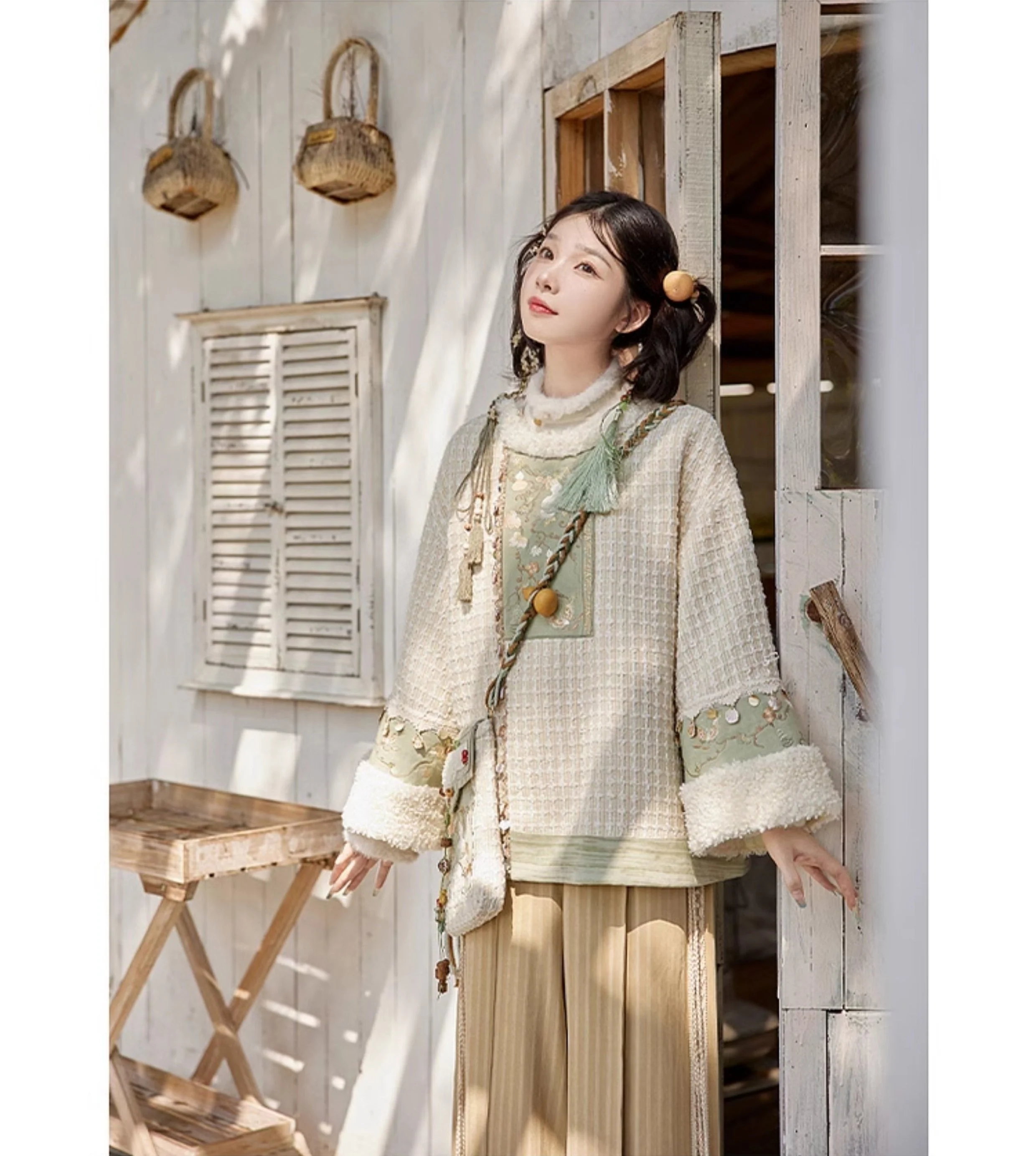 Tana 塔娜 Pagoda Spire Modern Tang Song Round Collar Coat & Pants Set - Image 9