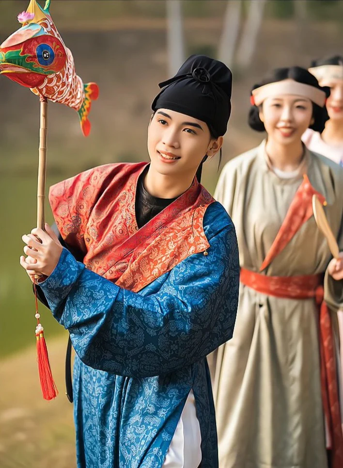 Tangyuan 汤圆 Rice Ball Unisex Double Lined Yuanlingpao Round Collar Robe - Image 4