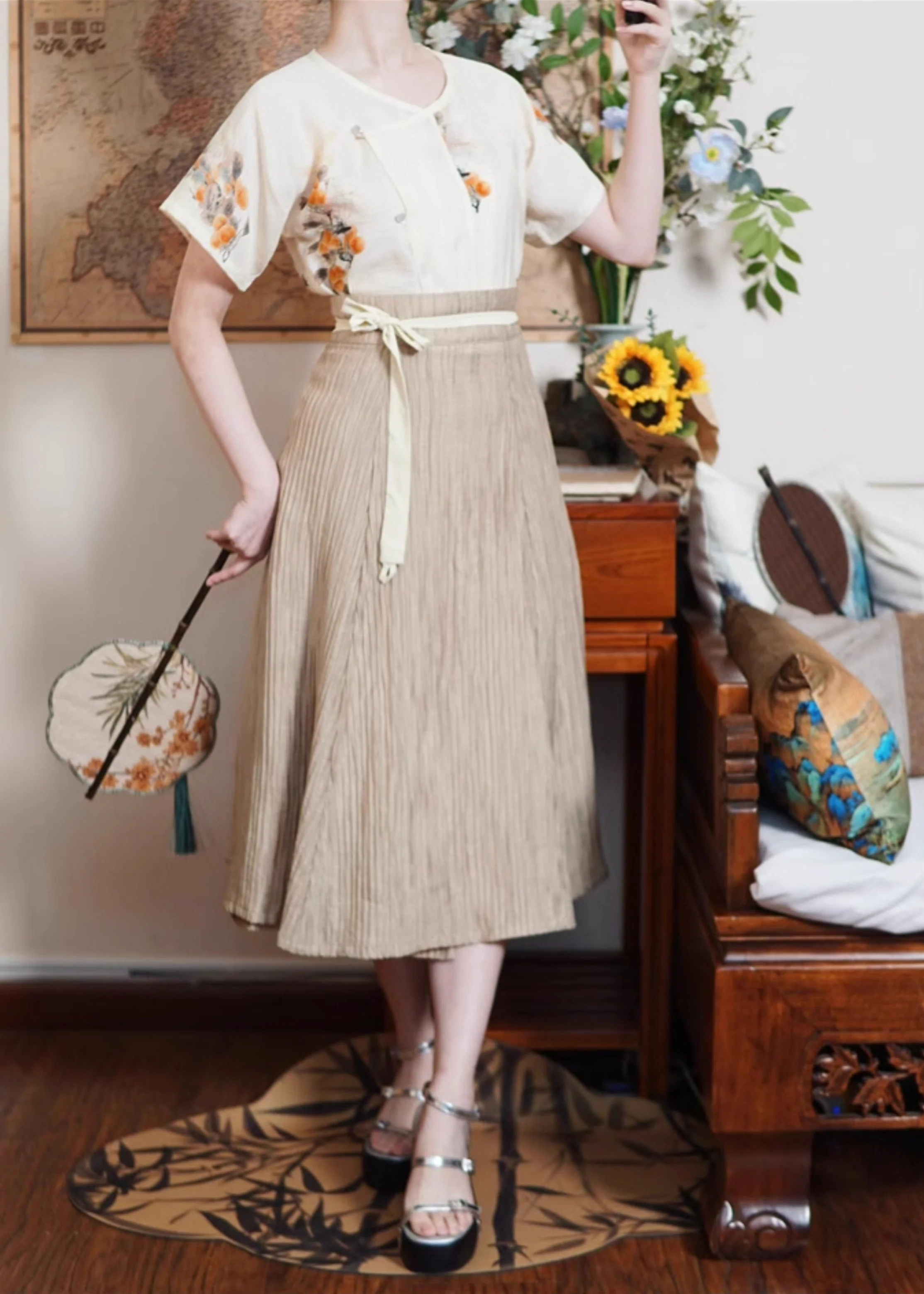 Taozi Guodong 桃子果冻 Peach Jelly Modernized Tang Dynasty Beizi Banbi Top & Poqun Skirt Set - Image 14