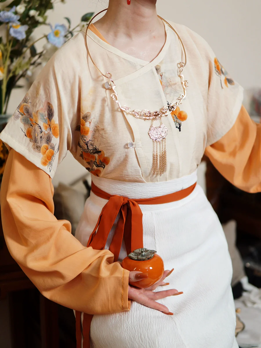 Taozi Guodong 桃子果冻 Peach Jelly Modernized Tang Dynasty Beizi Banbi Top & Poqun Skirt Set - Image 2
