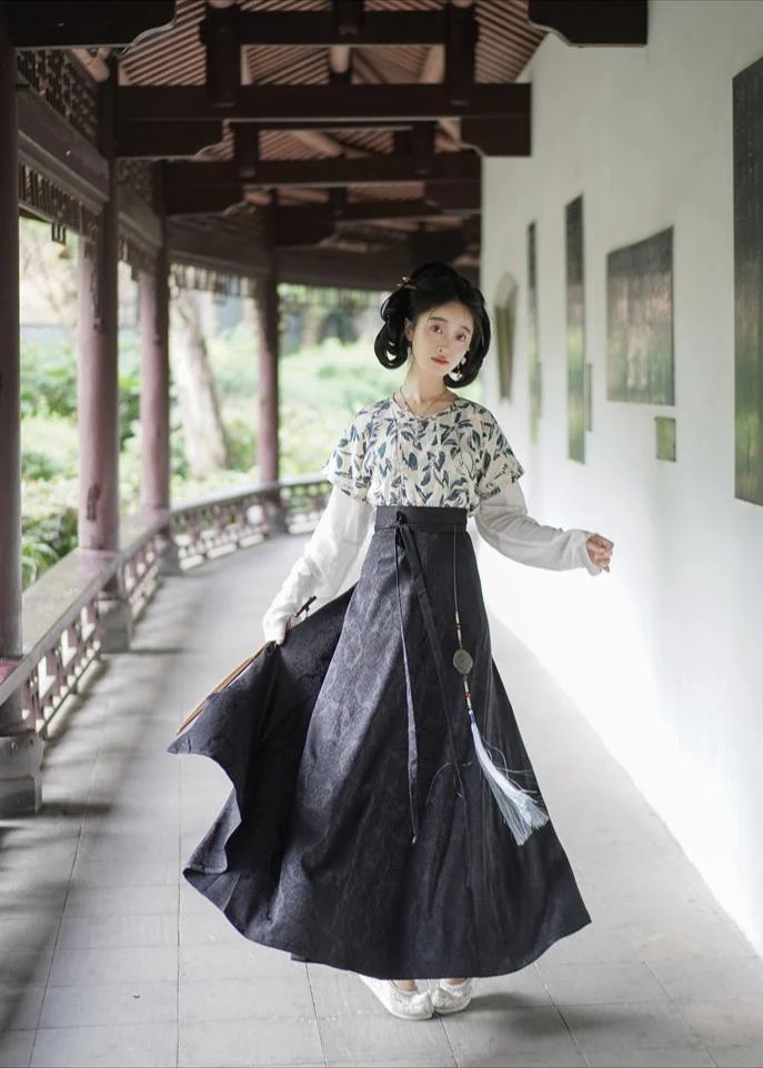 Taozi Guodong 桃子果冻 Peach Jelly Modernized Tang Dynasty Beizi Banbi Top & Poqun Skirt Set - Image 22