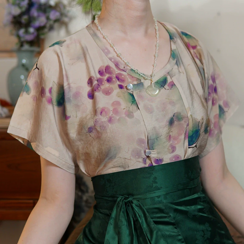Taozi Guodong 桃子果冻 Peach Jelly Modernized Tang Dynasty Beizi Banbi Top & Poqun Skirt Set - Image 41