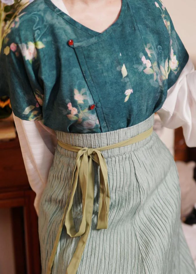 Taozi Guodong 桃子果冻 Peach Jelly Modernized Tang Dynasty Beizi Banbi Top & Poqun Skirt Set - Image 8