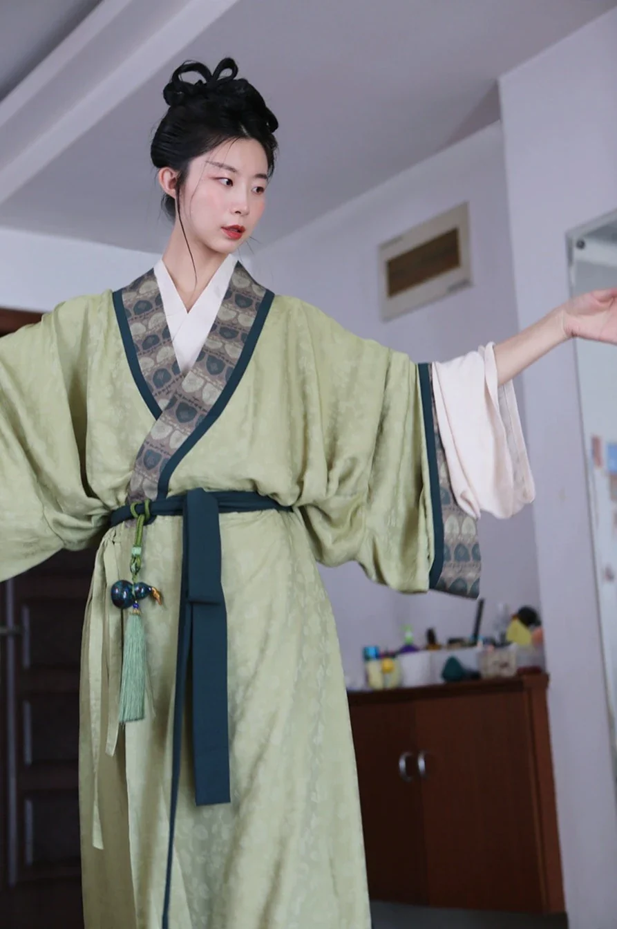 Tu Hong 土红 Terracotta Unisex Modernized Warring States Zhiju Straight Robe Set - Image 10
