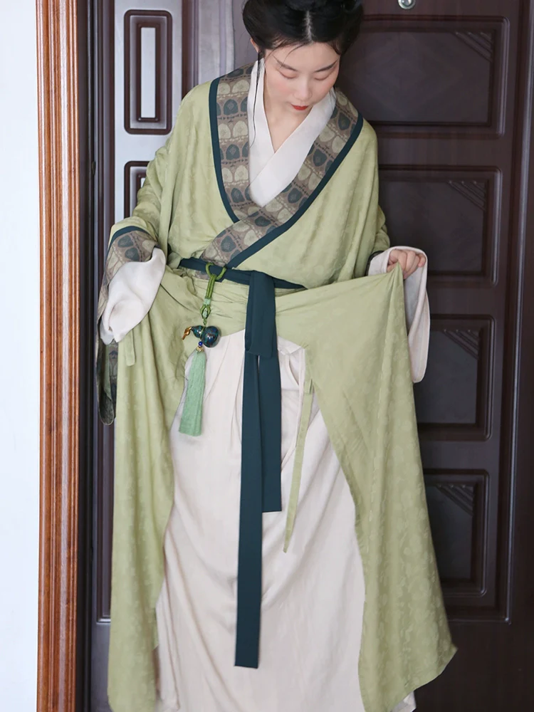 Tu Hong 土红 Terracotta Unisex Modernized Warring States Zhiju Straight Robe Set - Image 8