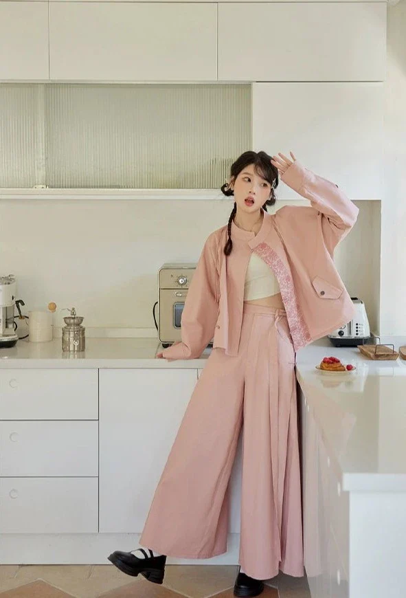 Walking After Midnight 午夜行走 Modernized Daily Cotton Tang Song Pantsuit Set - Image 3