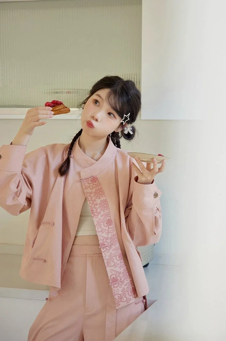 Walking After Midnight 午夜行走 Modernized Daily Cotton Tang Song Pantsuit Set - Image 4