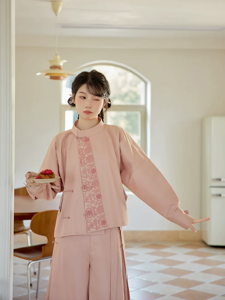 Walking After Midnight 午夜行走 Modernized Daily Cotton Tang Song Pantsuit Set - Image 5